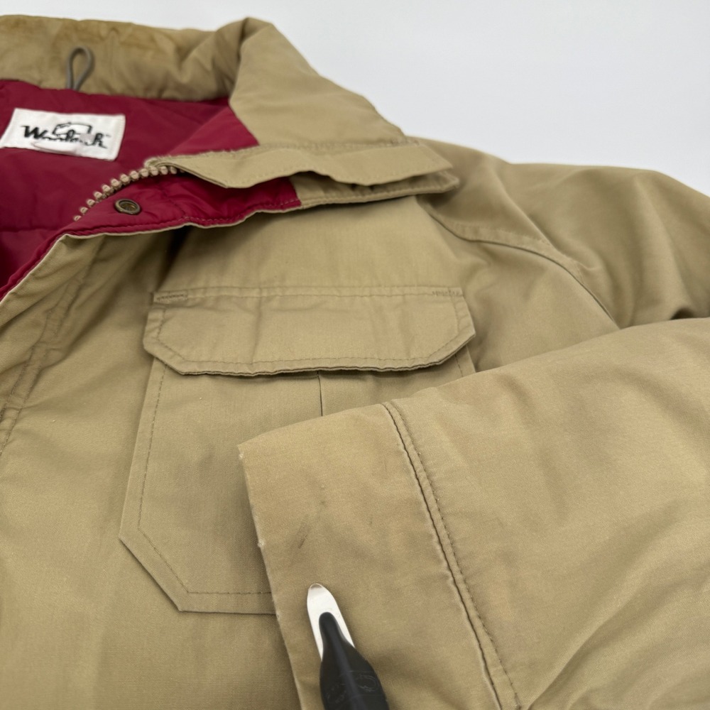Vintage Woolrich Timber Jacket Mens Large Tan Field Insulated Coat Lined Outdoor - Picture 5 of 14